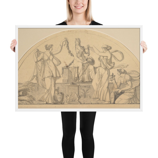 Cybele and Three Attendants - Antoine Léonard Du Pasquier - 1801 or 1802 - Matte Paper Framed Poster Museum quality 7795469
