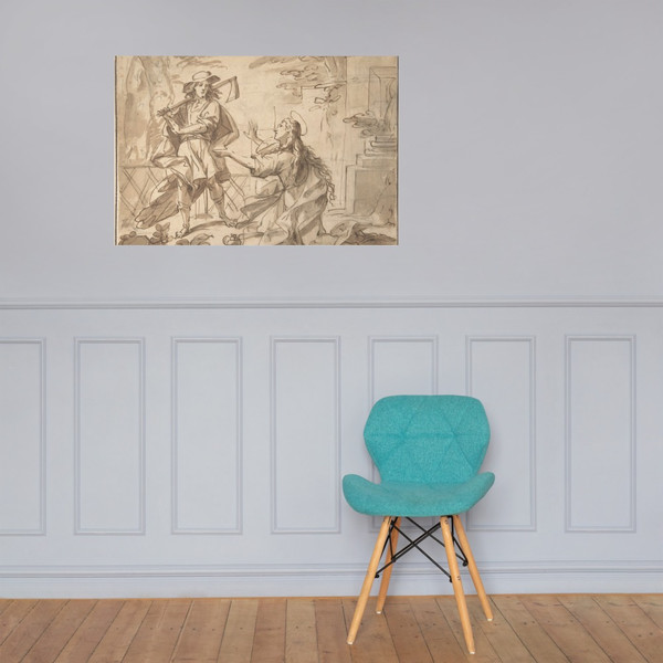 Christ and Mary Magdalen in the Garden - Anonymous, Italian, Roman-Bolognese, 17th century - 17th century - Paper Poster Museum quality 7797751