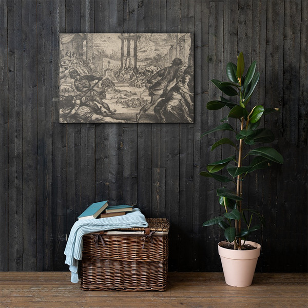 A Massacre by the Triumvirate - Claude Vignon - ca. 1624 - Canvas Museum quality 7796521