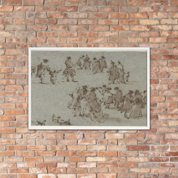 Studies for Groups of Walking Dressed Figures - Francesco Guardi - 1712–93 - Matte Paper Framed Poster Museum quality 7795712