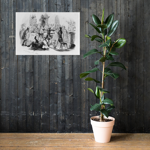 A Rowdy Party - Felix Octavius Carr Darley - 1845 - Paper Poster Museum quality 7796115