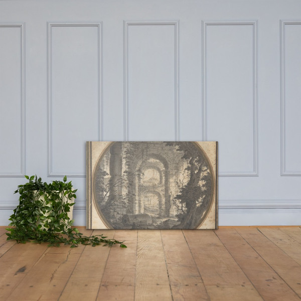 Imaginary Landscape with Classical Ruins - Carlo Fantaccini - 1700–1750 - Canvas Museum quality 7796341