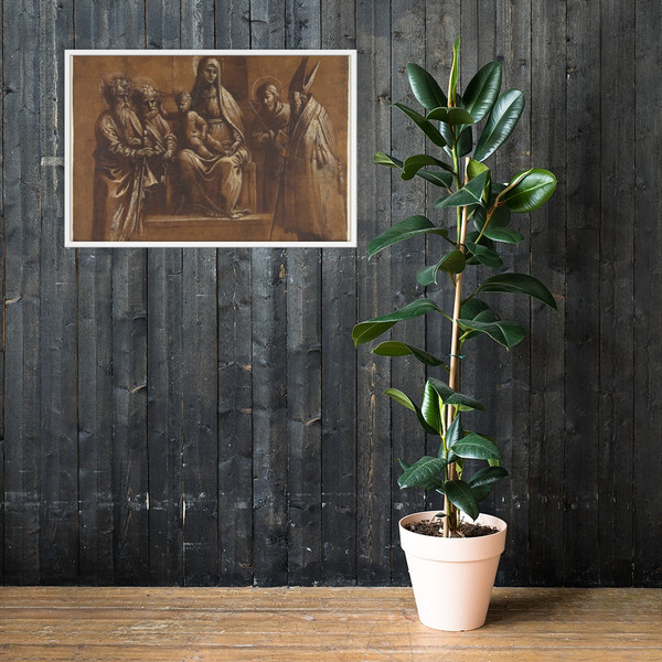 The Virgin and Child with Saints - Girolamo da Treviso - 1498–1544 - Matte Paper Framed Poster Museum quality 7796080