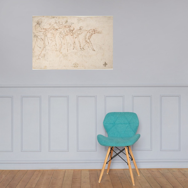 The Expulsion of Adam and Eve from Paradise (recto); Studies for the Same Composition (verso) - Francesco Allegrini - 1624–63 - Paper Poster Museum quality 7797405