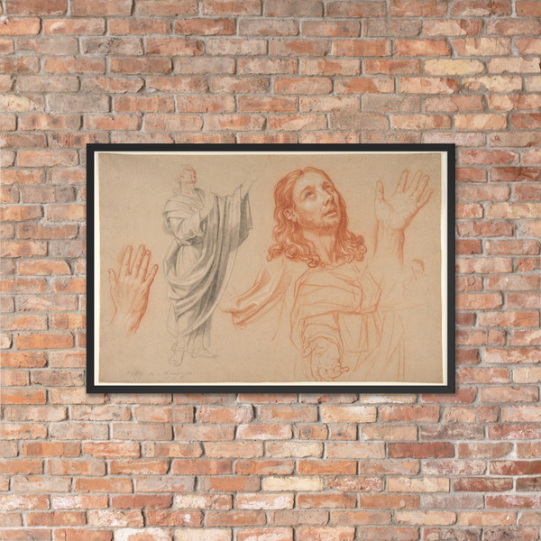 Studies for 'The Conversion of the Jailer before Saint Paul and Silas' - Nicolas de Plattemontagne - 1666 - Matte Paper Framed Poster Museum quality 7794954