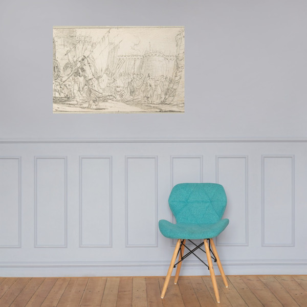 Illustration for a Book:  Soldiers Storming a City - Giovanni Battista Tiepolo - 1696–1770 - Photo Paper Poster Museum quality 7799334