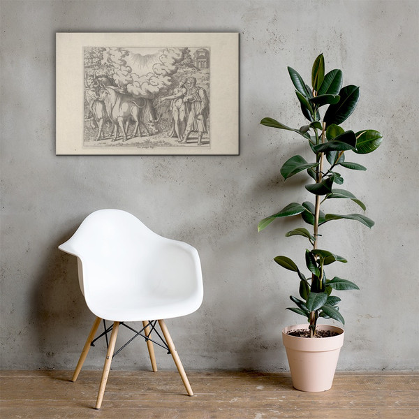 A Woman Showing Bulls to a Man - Léon Davent - ca. 1540–45 - Canvas Museum quality 7798172