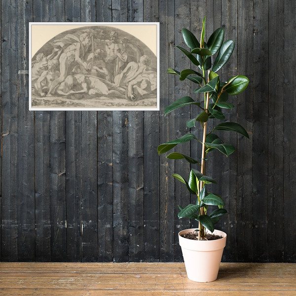 Jupiter Pressing the Stormclouds - Léon Davent - 1540–56 - Matte Paper Framed Poster Museum quality 7799586