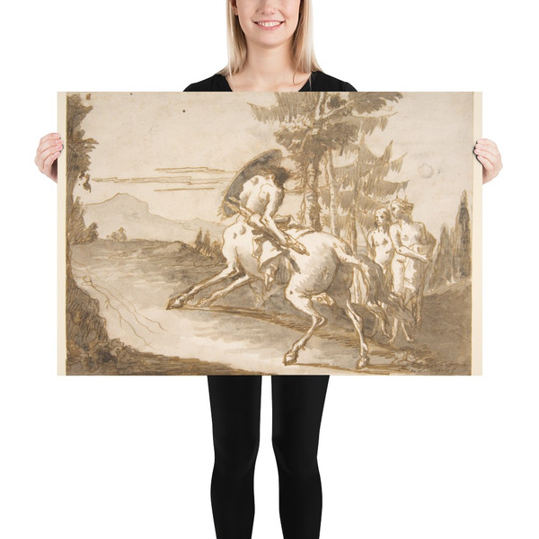 Centaur with Shield and Two Satyresses - Giovanni Domenico Tiepolo - 1727–1804 - Paper Poster Museum quality 7794989