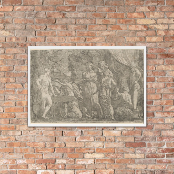 Hercules dressed as a Woman - Léon Davent - 1540–56 - Matte Paper Framed Poster Museum quality 7799557