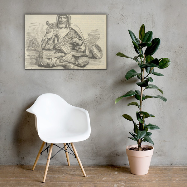 Jewish Musician in Mogador Costume, Morocco - Eugène Delacroix - 1842 - Canvas Museum quality 7798799