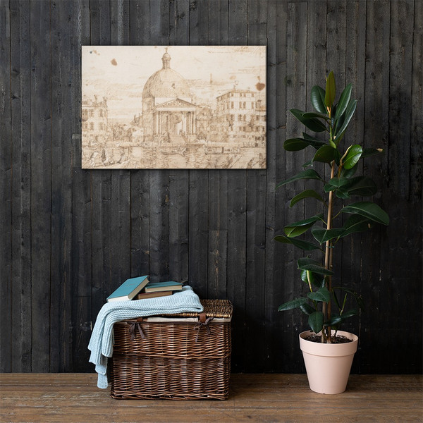 San Simeone Piccolo, Venice, Seen from the Grand Canal - Bernardo Bellotto - 1721–80 - Canvas Museum quality 7797005