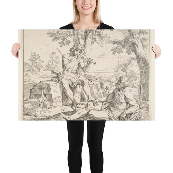 Mercury and Argus - Simone Cantarini - ca. 1630–1648 - Photo Paper Poster Museum quality 7795265