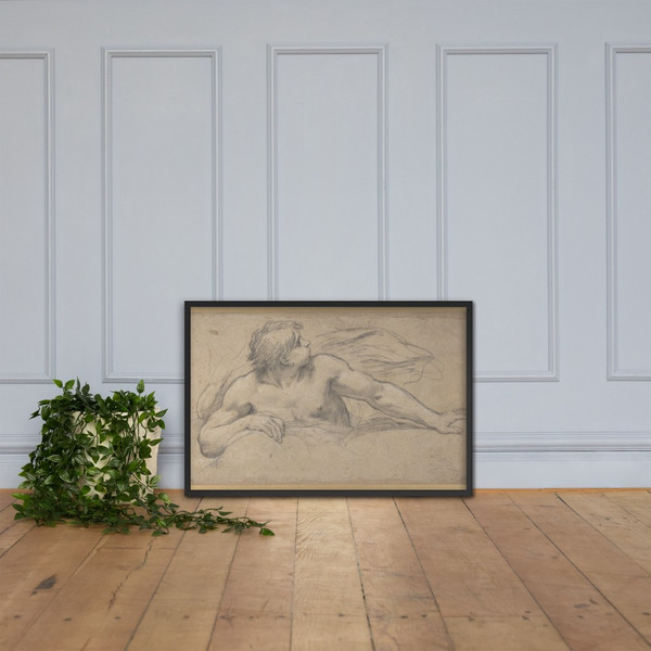 A Wind God - Pietro da Cortona (Pietro Berrettini) - 1669 - Matte Paper Framed Poster Museum quality 7796498