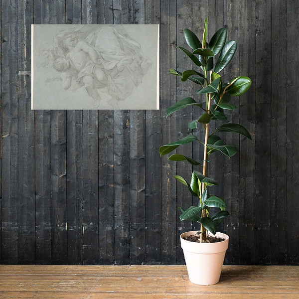 Two Putti Supporting the Lower Part of a Draped Figure (recto); Two Putti (verso) - Jacopo Guarana - 1720–1808 - Photo Paper Poster Museum quality 7795809