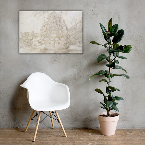 Design for the decoration of a Warship - Pierre Puget - 17th century - Canvas Museum quality 7798677