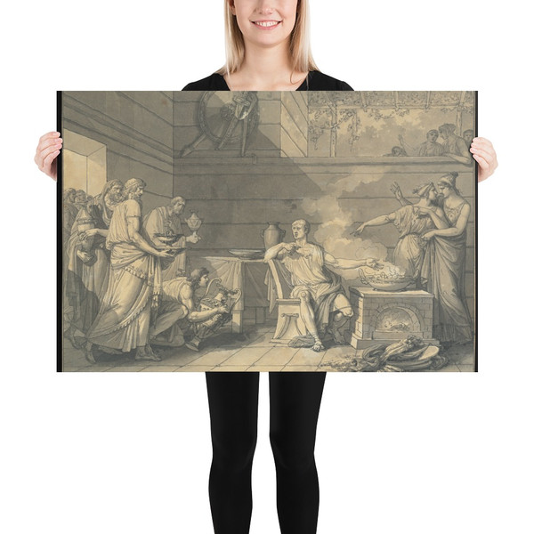 Manius Curius Dentatus Refusing the Presents of the Samnite Ambassadors - Jean Guillaume Moitte - 1795–96 - Paper Poster Museum quality 7797948