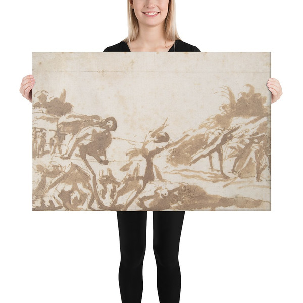 Unidentified Scene:  Figures in a Landscape - Francesco Allegrini - 1624–63 - Canvas Museum quality 7797491