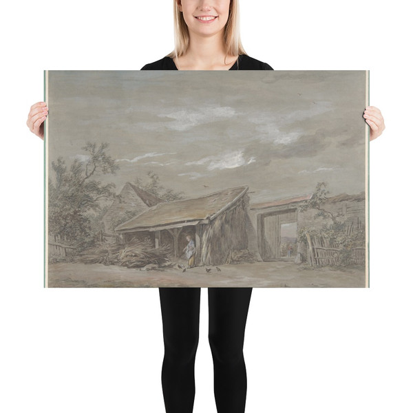 Farmyard - Jean-Baptiste-Denis Lempereur - 18th century - Paper Poster Museum quality 7798105