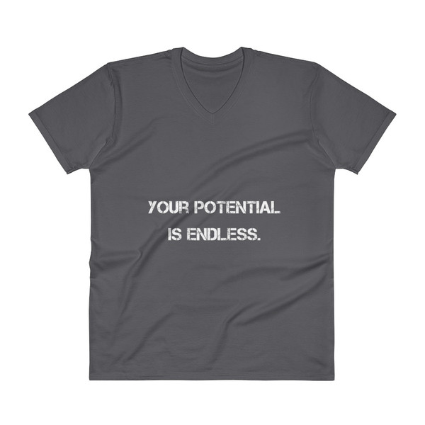 Your potential is endless. - Lightweight Fashion V-Neck T-Shirt Motivational quotes 7800530