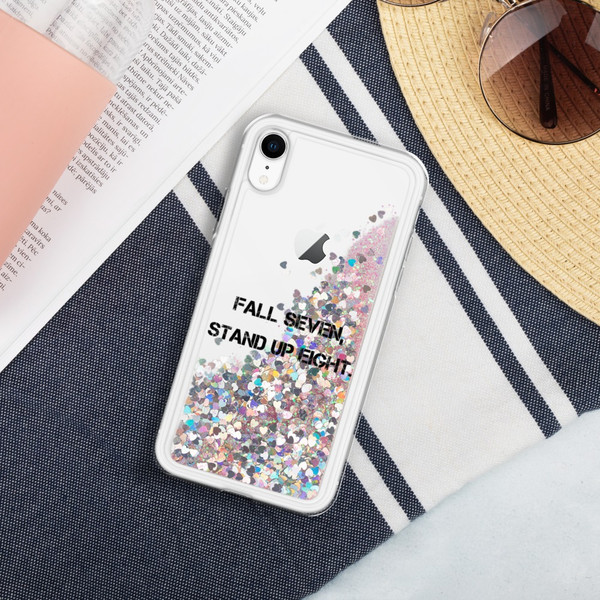 Fall seven, stand up eight. - Liquid Glitter Phone Case Motivational quotes 7801862