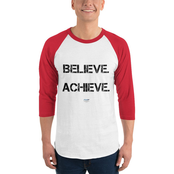 Believe. Achieve. Succeed. - Unisex Fine Jersey Raglan Tee Motivational quotes 7801302