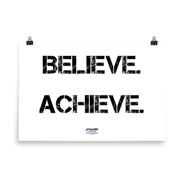 Believe. Achieve. Succeed. - Photo Paper Poster Motivational quotes 7801013