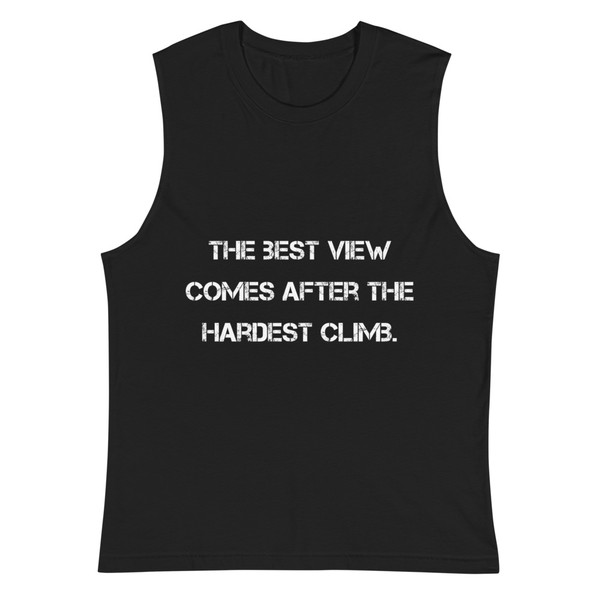 The best view comes after the hardest climb. - Muscle Tank Motivational quotes 7812788