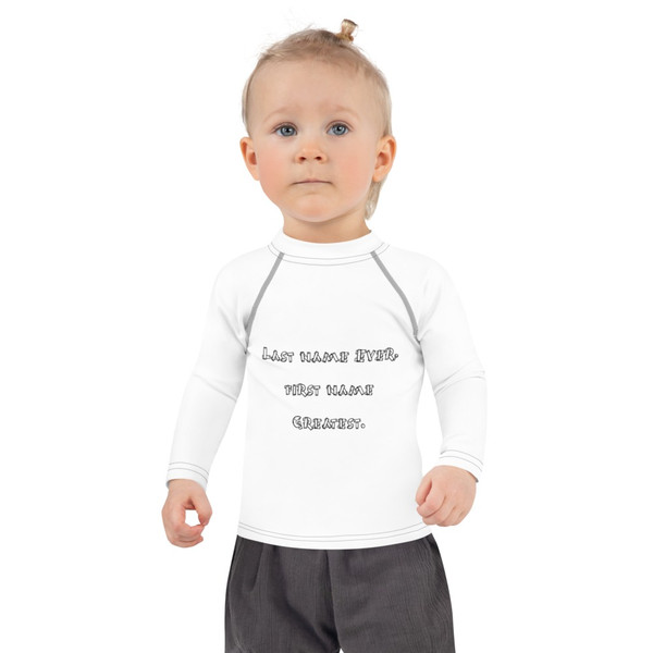 Last name Ever, first name Greatest. - Kids Rash Guard Funny quotes 7817060