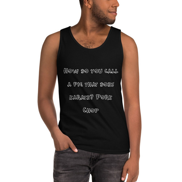 How do you call a pig that does karate? Pork Chop - Ultra Cotton Tank Top Funny quotes 7817360