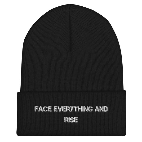 Face everything and rise - 12" Cuffed Beanie Motivational quotes 7820582