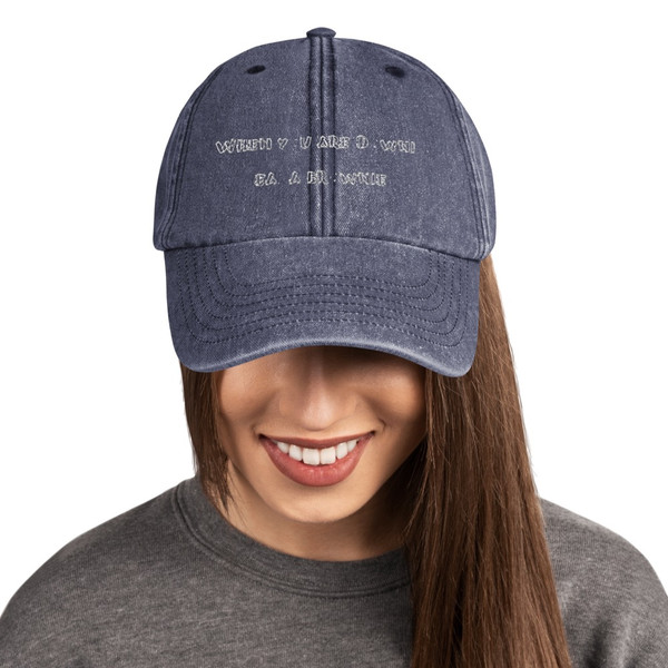 When you are Downie, eat a brownie. - Vintage Beechfield Dad hat Funny quotes 7820748