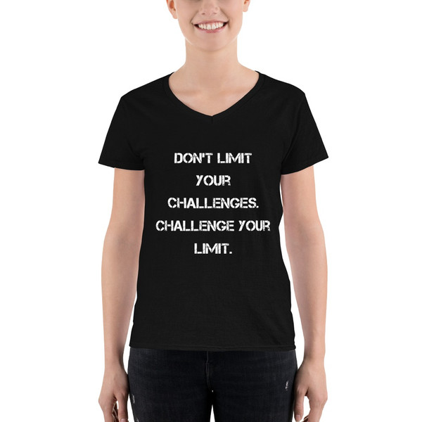 Don't limit your challenges. Challenge your limit. - Lightweight V-Neck T-Shirt Motivational quotes 7832045