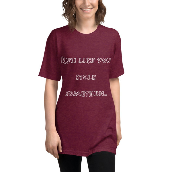 Run like you stole something. - Unisex Short Sleeve Track Shirt Funny quotes 7822699