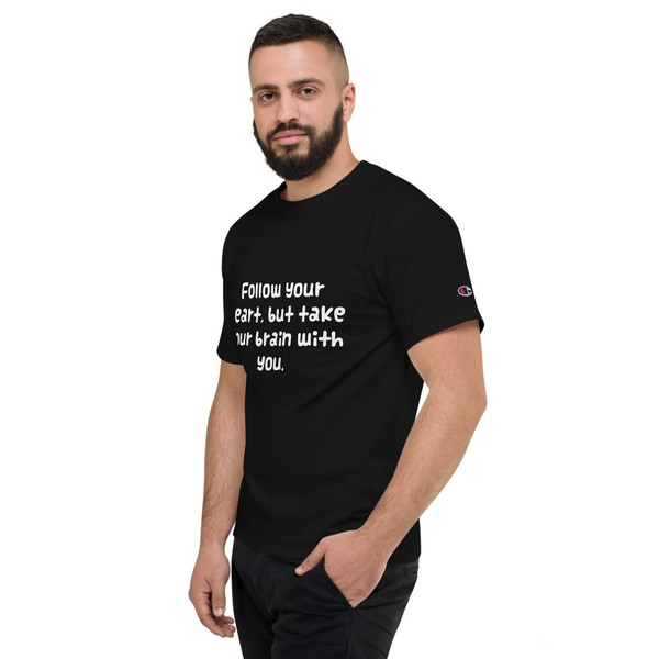 Follow your heart, but take your brain with you. - Heritage Jersey T-Shirt Funny quotes 7840398