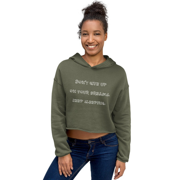 Don't give up on your dreams. keep sleeping. - Women's Fleece Crop Hoodie Funny quotes 7835835