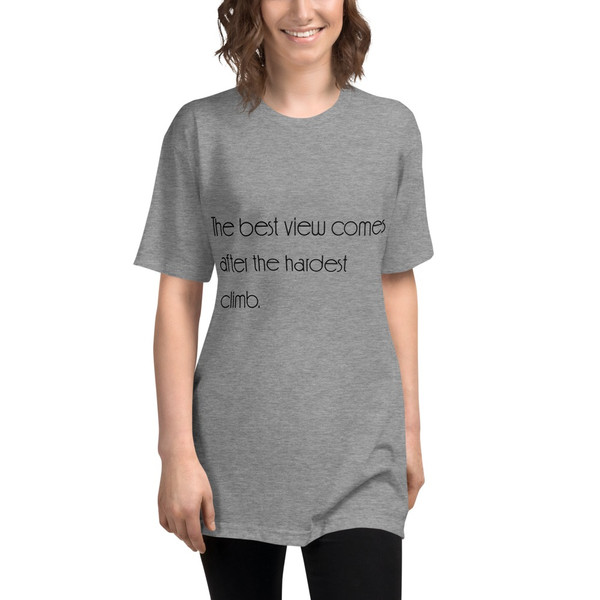 The best view comes after the hardest climb. - Unisex Short Sleeve Track Shirt Motivational quotes 7853354