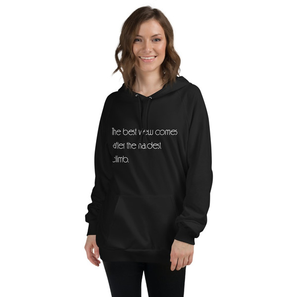 The best view comes after the hardest climb. - Unisex Fleece Pullover Hoodie Motivational quotes 7851142