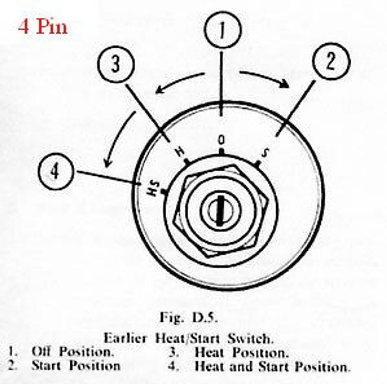 4 pin switch - Perkins 4.154 ignition switch from parts4engines.com