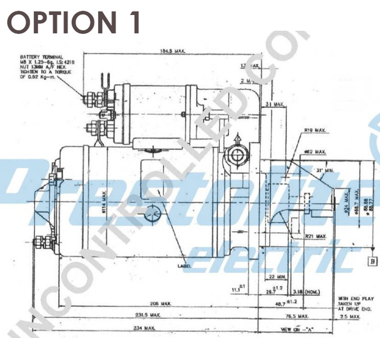 Perkins M90 series Starters Motor 12V 1.8kW