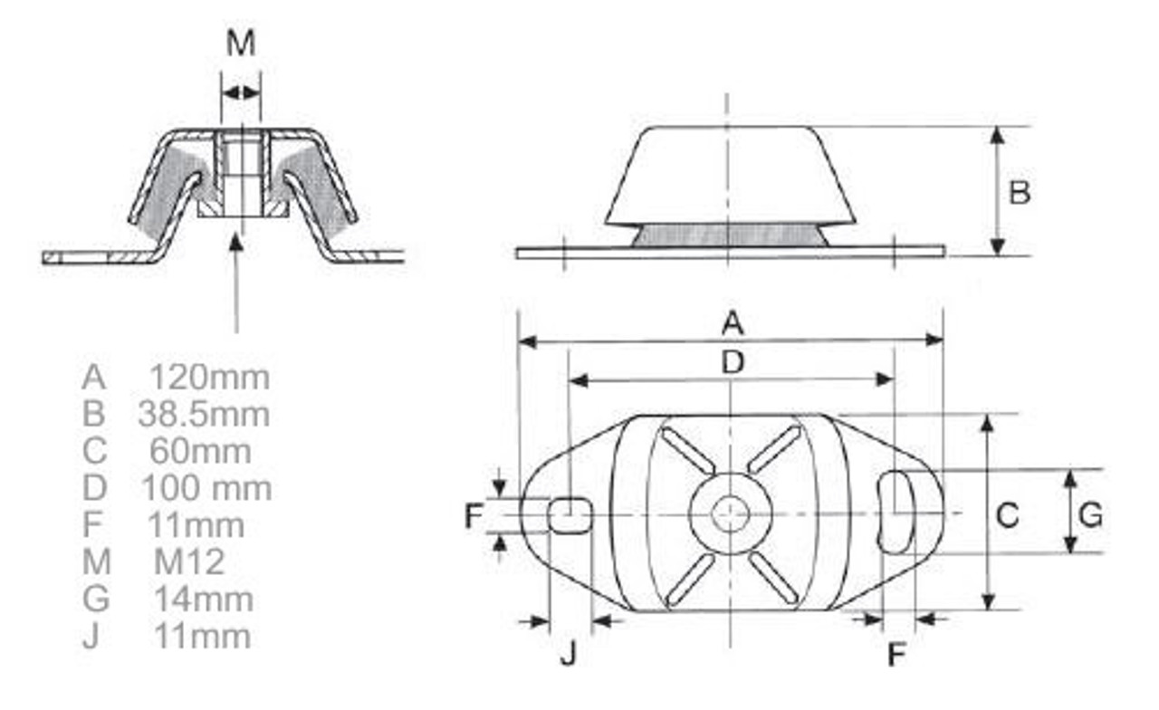 Perkins Prima M80T engine mount - parts4engines.com