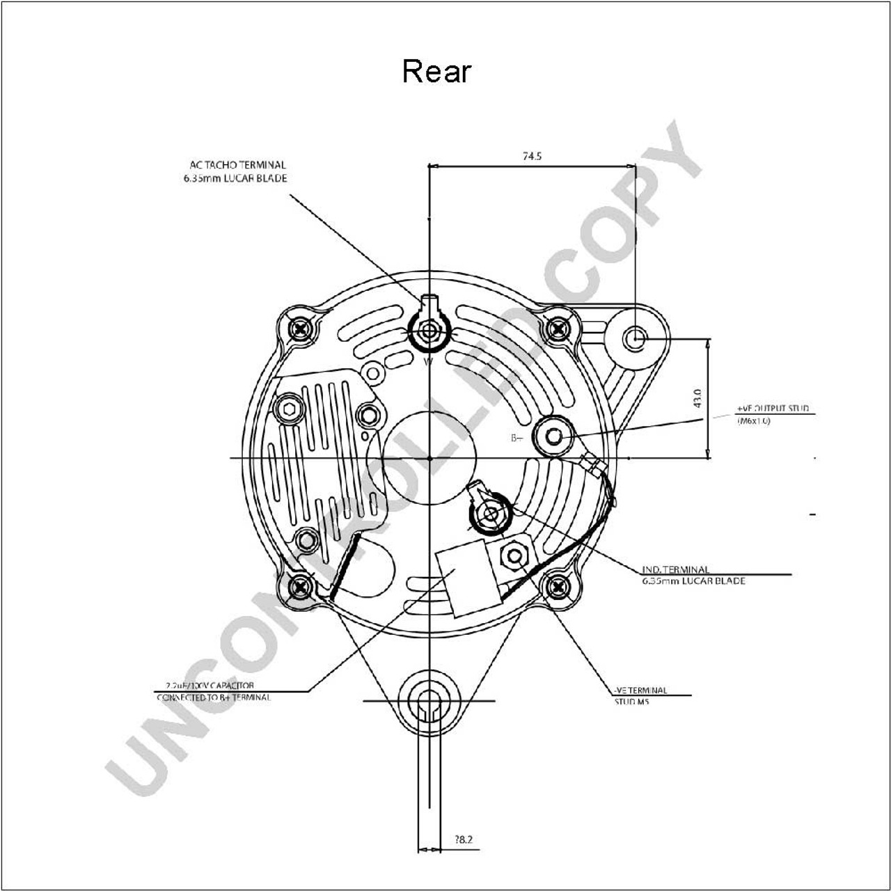 Perkins 4.236 90A high output (isolated earth) alternator from Parts4Engines.com