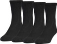 Medipeds Half Cushion Crew with COOLMAX® Fiber, 4 Pair (Black)