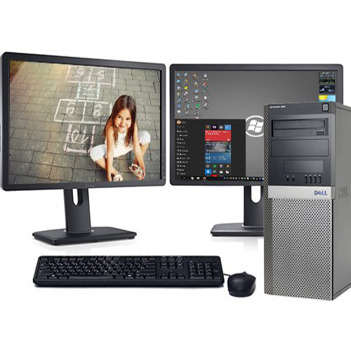 Dell Optiplex 9010 Computer Tower i5 3.2GHz 8GB 500GB Win 10 Pro Dual 22" LCD'S