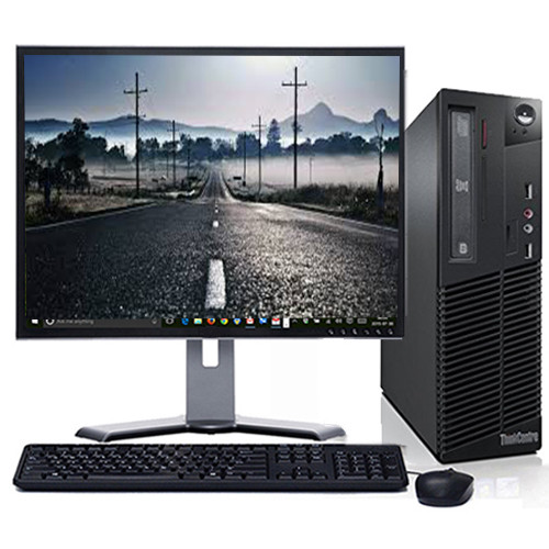 Lenovo M81 Desktop Computer Intel i3 3.2GHz 8GB 500GB Win 10 Pro WiFi w/22" LCD