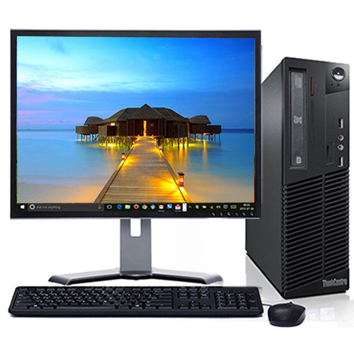 Lenovo M81 Desktop Computer Intel i3 3.2GHz 4GB 500GB Win 10 Home WiFi w/19" LCD
