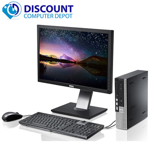 Fast Dell Optiplex 990 USFF Desktop Core i5 4GB 250GB Win10 Pro WiFi W/22" LCD