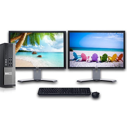 Dell Optiplex 990 Desktop Computer i5 3.3GHz 8GB 1TB WiFi Win 10 Pro w/Dual 22" LCDs