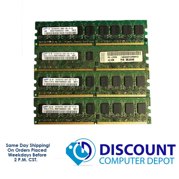 Samsung 4GB 1GBx4 PC2-5300E M391T2953CZ3-CE6 NON-REG ECC Memory RAM DDR2