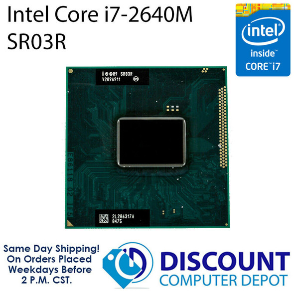 Intel Core i7-2640M 2.8 GHz Dual-Core Laptop CPU Processor SR03R